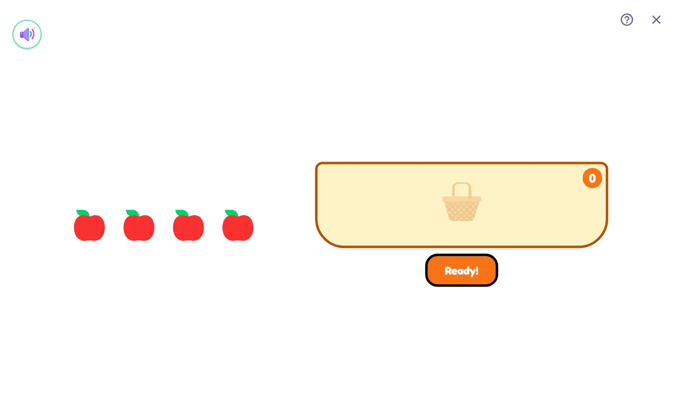 The apple basket: drag the right number of apples into the basket
